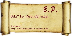 Bőle Petrónia névjegykártya